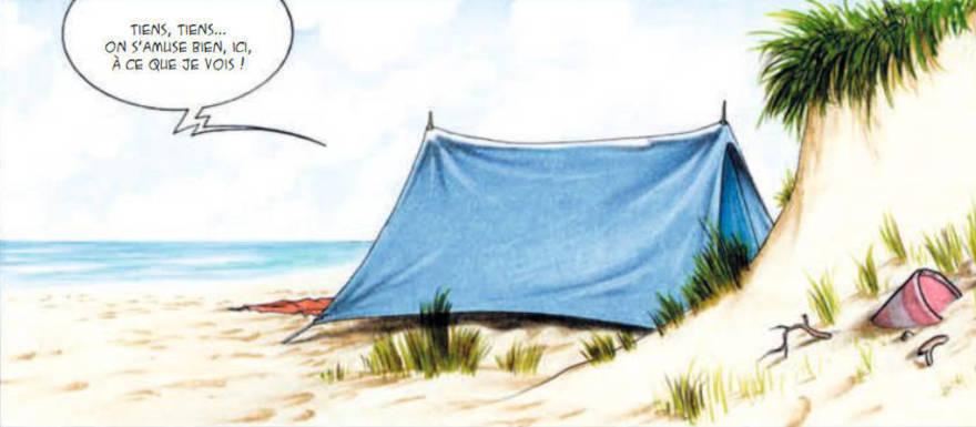 Luca Tarlazzi, La Tente à la plage, Sex in Italy, t. 1, p. 26